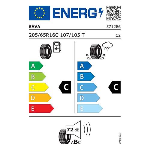 Sava 205/65 R16C 107/105T Trenta 2 Hafif Ticari Yaz Lastii ( retim TARIHI:2024 )