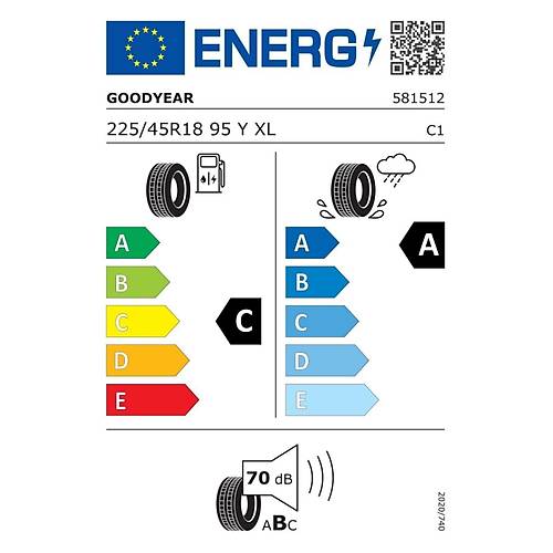 Goodyear 225/45 R18 95Y Eagle F1 Asymmetric 6 Xl Fp Oto Yaz Lastii (retim Yl: 2024)