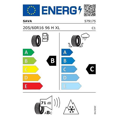 Sava 205/60 R16 96H XL All Weather Oto 4 Mevsim Lastii ( retim Yl: 2024 )