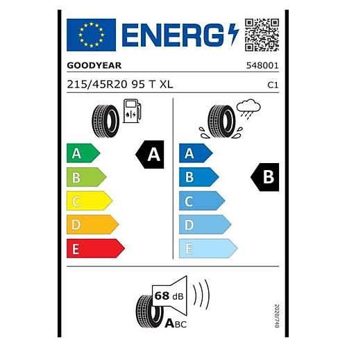 Goodyear 215/45 R20 95T Xl Efficientgrip Performance ( ST )Oto Yaz Lastii (retim Yl: 2023)