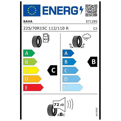 Sava 225/70 R15C 112/110R Trenta 2 Hafif Ticari Yaz Lastii ( retim Yl: 2024 )