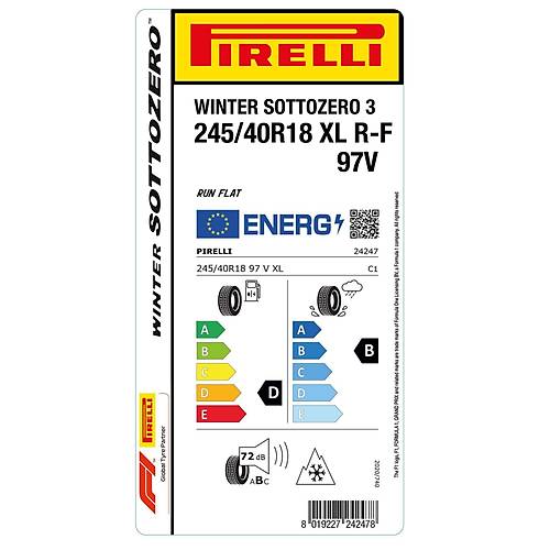 Pirelli 245/40 R18 97V Xl Winter Sottozero 3 Runflat Oto K Lastii ( retim Yl: 2023 )