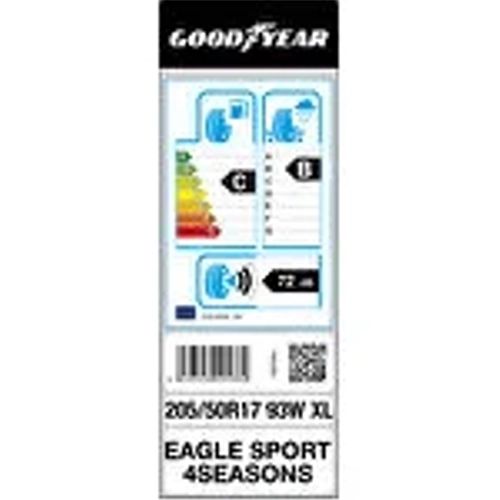 Goodyear 205/50 R17 93W XL Eagle Sport Oto 4 Mevsim Lastii ( retim Yl: 2023 )