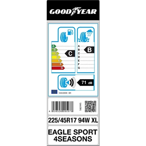 Goodyear 225/45 R17 94W XL Eagle Sport Fp Oto 4 Mevsim Lastii ( retim Yl: 2023 )