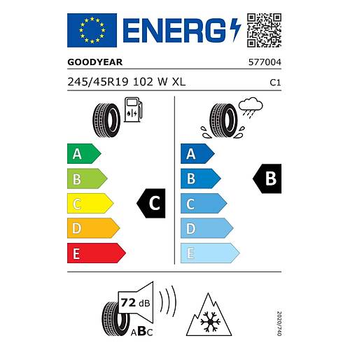 Goodyear 245/45 R19 102W Xl Vector 4Seasons G3 Fp Oto 4 Mevsim Lastii ( retim Yl: 2024 )