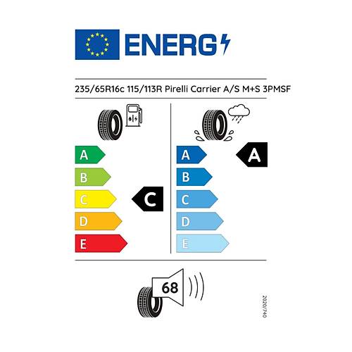 Pirelli 235/65 R16C 115 R Carrier All Season Hafif Ticari 4 Mevsim Lastii ( retim Yl: 2023 )