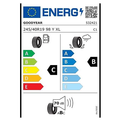 Goodyear 245/40 R19 98Y Eagle F1 Asymmetric 3 Xl Rof * Moe Mb1 Oto Yaz Lastii (retim Yl: 2024)