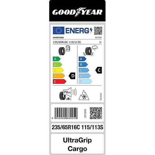 Goodyear 235/65 R16C 115/113S Cargo UltraGrip Hafif Ticari K Lastii ( retim Yl: 2023 )