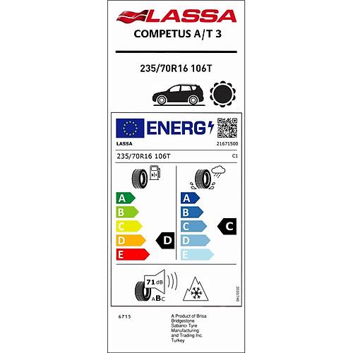 235/70R16 106T Competus A/T 3