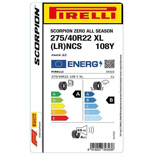 Pirelli 275/40 R22 108Y Xl Scorpion Zero All Season Lr Ncs Suv 4 Mevsim Lastii ( retim Yl: 2024 )