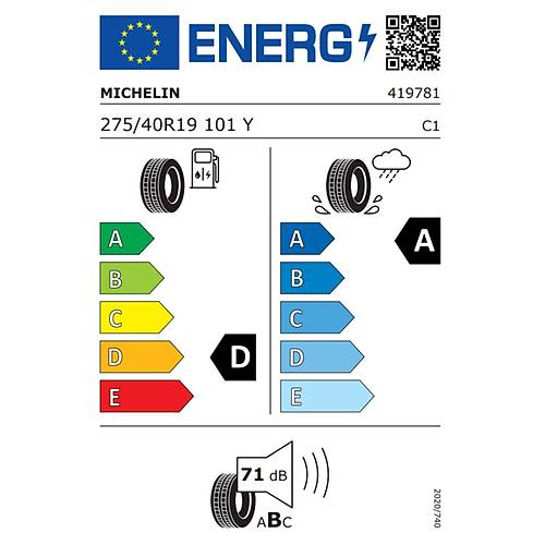 Michelin 275/40 R19 101Y Zp Rft * Primacy 3 Oto Yaz Lastii (retim Yl: 2023)