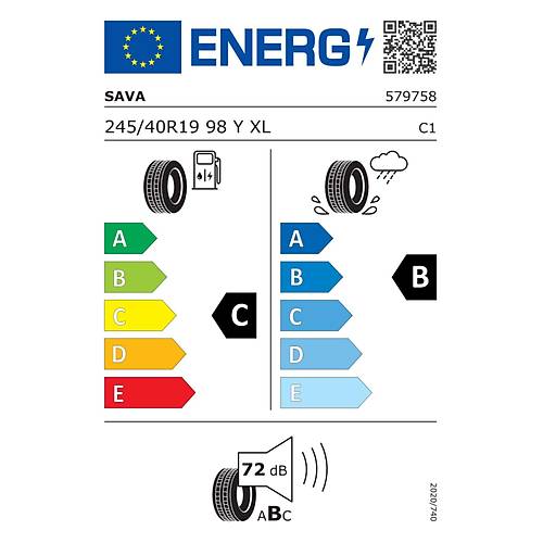 Sava 245/40 R19 98Y Intensa Uhp 2 Xl Fp Oto Yaz Lastii (retim Yl: 2024)