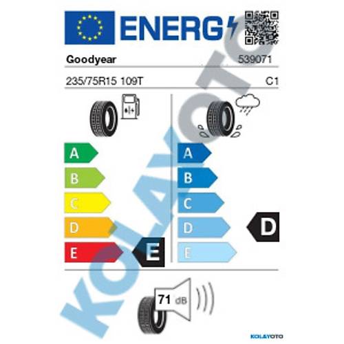 Goodyear 235/75 R15 109T XL Wrangler All Terrain Adventure SUV 4 Mevsim Lastii ( retim Yl: 2024 )