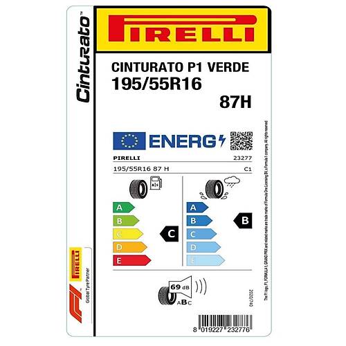 Pirelli 195/55 R16 87H Cinturato P1 Verde Oto Yaz Lastii (retim Yl: 2024)