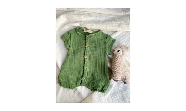 ToprikoKids Natural %100 Pamuk Yarm Kollu Mslin Tulum