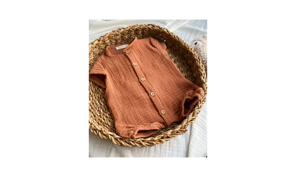 ToprikoKids Natural %100 Pamuk Yarm Kollu Mslin Tulum