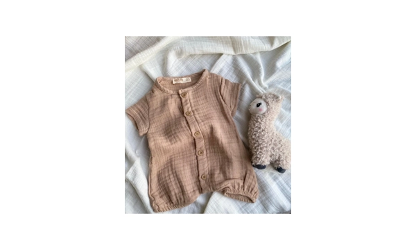 ToprikoKids Natural %100 Pamuk Yarm Kollu Mslin Tulum