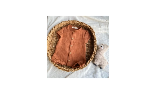 ToprikoKids Natural %100 Pamuk Yarm Kollu Mslin Tulum
