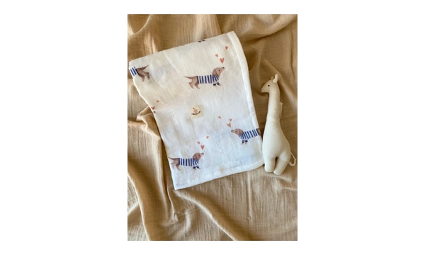 ToprikoKids Pretty Dog %100 Organik Pamuk , Gots Oeko Teks Sertifikal ift Kat 95x100 Cm Mslin rt