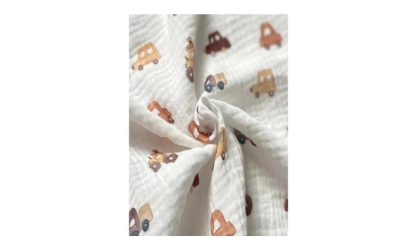 Baby Cars%100 Organik Pamuk 95x100 Cm ift Kat Mslin rt