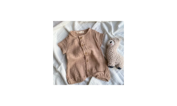 ToprikoKids Natural %100 Pamuk Yarm Kollu Mslin Tulum