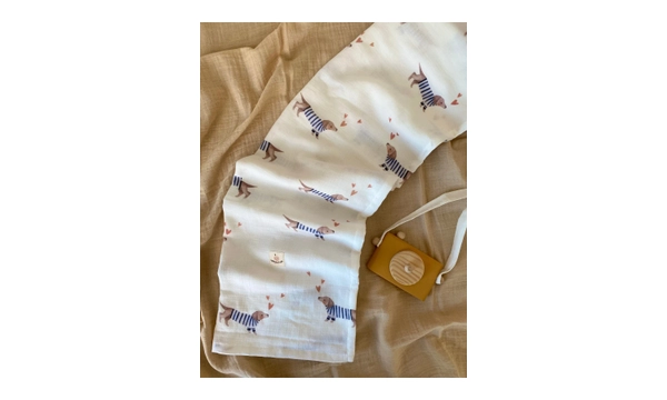ToprikoKids Pretty Dog %100 Organik Pamuk , Gots Oeko Teks Sertifikal ift Kat 95x100 Cm Mslin rt