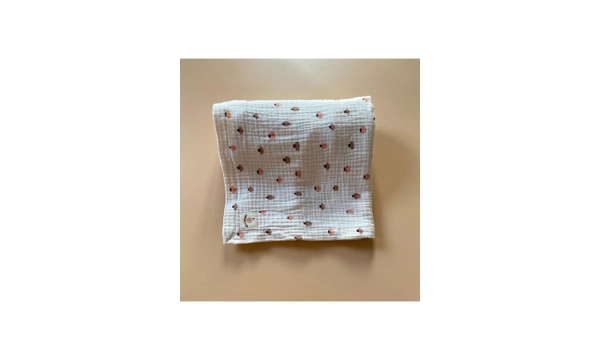 ToprikoKids Mushroom %100 Organik Pamuklu Gots, Oeko-teks Sertifikal ift Kat 90 X 100 Mslin rt & Battaniye