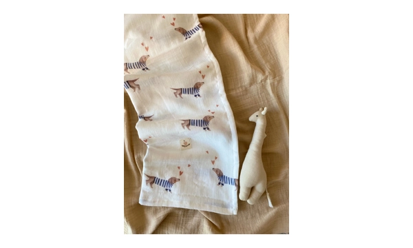ToprikoKids Pretty Dog %100 Organik Pamuk , Gots Oeko Teks Sertifikal ift Kat 95x100 Cm Mslin rt
