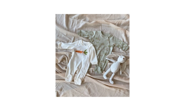 BabyCosy Bunny %100 Organik Pamuk 2li Uzun Kollu 6-9 Ay Tulumu