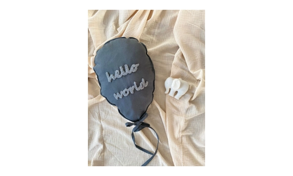ToprikoKids Hello World Dekoratif Balon Yastk Duvar Ss El Yapm