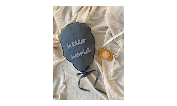 ToprikoKids Hello World Dekoratif Balon Yastk Duvar Ss El Yapm