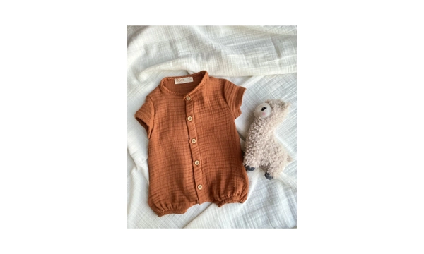 ToprikoKids Natural %100 Pamuk Yarm Kollu Mslin Tulum