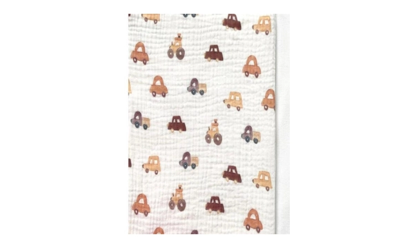 Baby Cars%100 Organik Pamuk 95x100 Cm ift Kat Mslin rt