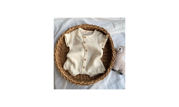 ToprikoKids Natural %100 Pamuk Yarm Kollu Mslin Tulum
