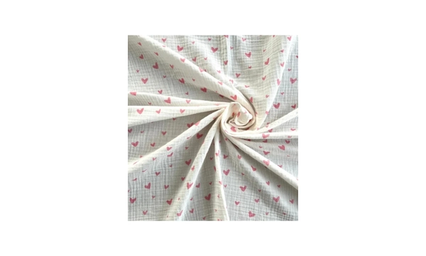 ToprikoKids Mini Pembe Kalp %100 Organik Pamuk , Gots Oeko Teks Sertifikal ift Kat 95x100 Cm Mslin rt