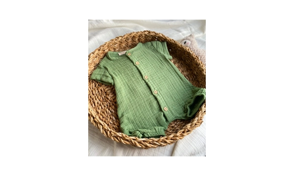 ToprikoKids Natural %100 Pamuk Yarm Kollu Mslin Tulum