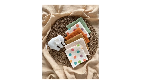 ToprikoKids Bonibon %100 Organik Pamuk 6l ift Kat 28 X 28 Cm Az Mendili Seti