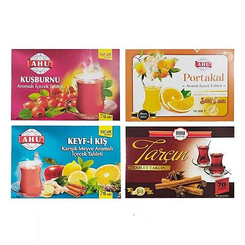 Kark Lezzet 4 Farkl Aromal Tablet ecek 70 Adet 500 Gr.x 4 Adet