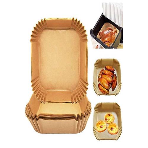 Büyük Boy Fritöz Pişirme Kağıdı Air Fryer XL XXL Tüm Markalara Uygun Kare Tabak Model 20 Adet