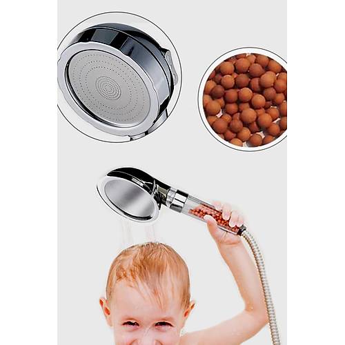 3 Fonksiyonlu Tasarruflu Arıtmalı Mineral Taşlı Duş Başlığı