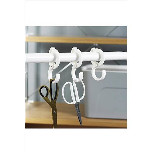 2 Adet Kelepçeli Ayarlanabilir Kancalı Askı Pratik Portatif Askı Kancalı Banyo, Mutfak Askısı