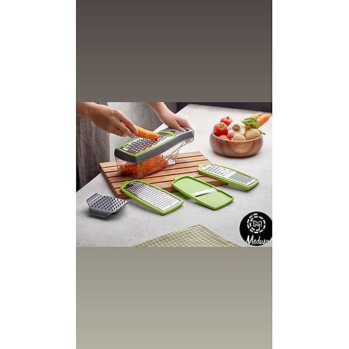 5 Parça Hazneli Çok Fonksiyonlu Rende Patates Salata Soğan Sarımsak Havuç Sebze Meyve Doğrayıcı