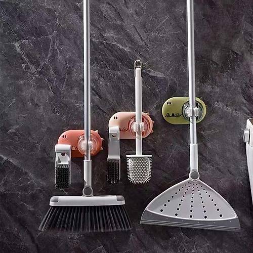 Paspas Süpürge Fırça Ve Mop Askısı Sap Tutucu Mutfak Banyo Askı