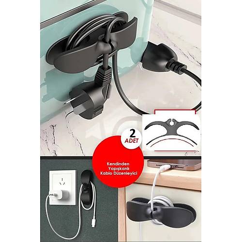 2 Adet Yapışkanlı Kablo Sarma Toplama Düzenleme Organizeri Airfryer Kablo Sabitleyici