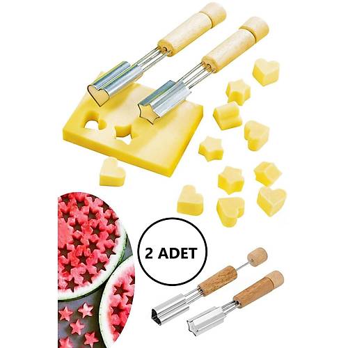 Kalp Ve Yıldız Modelli Peynir Şekillendirici Dilimleyici Doğrayıcı