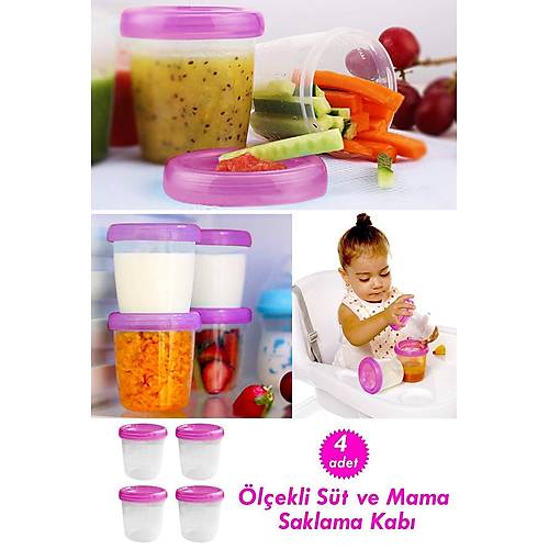 Küçük Boy Bebek Mama ve Süt Saklama Kabı,Mama Kutusu 175 ml