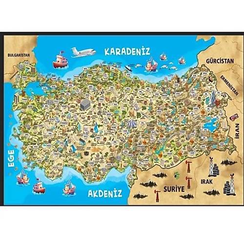 Türkiye Kültür Haritası Puzzle Çocuk Eğitici Öğretici Oyun