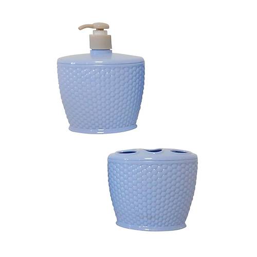 Banyo Diş Fırçalık ve Sıvı Sabunluk 2'Li Set Mavi