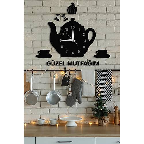Duvar Dekoru Çaydanlıklı Saat Güzel Mutfağım