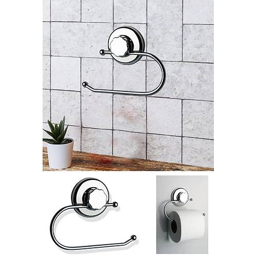 Sıkmalı Vantuz WC Kağıtlık Paslanmaz Tuvalet Kağıtlığı 